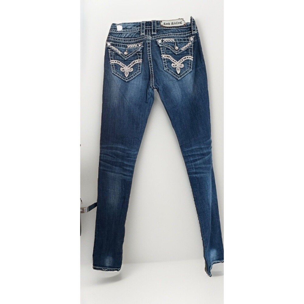 Rock Revival Womens Skinny Jeans Tag Sz 26 (Actual Sz 26" x 33") Y2K - Picture 9 of 9